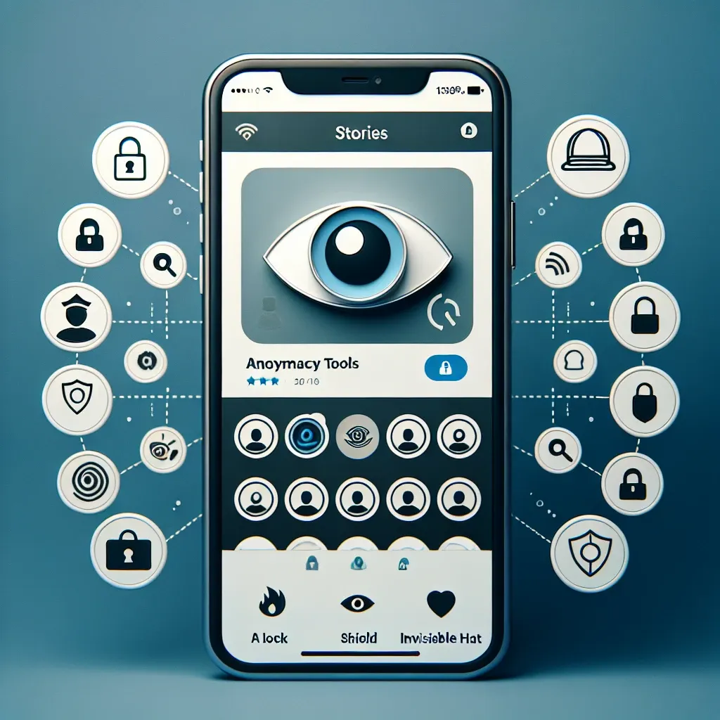 "Person using a smartphone to anonymously view Instagram Stories while exploring privacy tools for improved social media confidentiality."